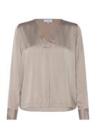 Lr-Gale Tops Blouses Long-sleeved Beige Levete Room