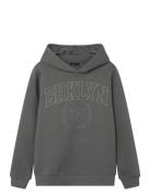 Nlmnoel Ls Bru Sweat W. Hood Tops Sweatshirts & Hoodies Hoodies Grey L...