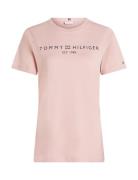 Reg Corp Logo C-Nk Ss Tops T-shirts & Tops Short-sleeved Pink Tommy Hi...