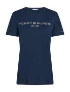 Reg Corp Logo C-Nk Ss Tops T-shirts & Tops Short-sleeved Navy Tommy Hi...