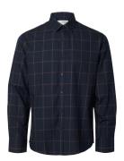 Slhreg-Harry Mix Shirt Ls Tops Shirts Business Navy Selected Homme