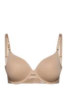 Lightly Lined Fc Lingerie Bras & Tops T-shirt Bras Beige Calvin Klein