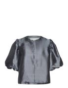 Cleo Blouse Designers Blouses Short-sleeved Grey Malina