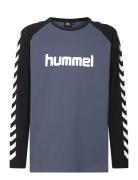 Hmlboys T-Shirt L/S Sport T-shirts Long-sleeved T-Skjorte Blue Hummel