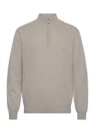 Patton Half Zip Designers Knitwear Half Zip Jumpers Beige Oscar Jacobs...