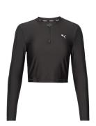 Puma Fit Eversculpt 1/4 Zip Sport Crop Tops Long-sleeved Crop Tops Bla...