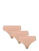 Women's Bamboo Thong 3-Pack Sport Panties Thong Beige Danish Endurance