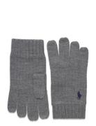 Signature Pony Wool Gloves Accessories Gloves Finger Gloves Grey Polo ...