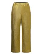 Isra, 1918 Organza Jacquard Designers Trousers Wide Leg Gold STINE GOY...