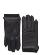 Cashmere Lined Leather Gloves Accessories Gloves Finger Gloves Black G...