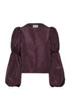 Zoey Blouse Designers Blouses Long-sleeved Burgundy Malina