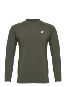 Men L/S Baselayer Sport Base Layer Tops Khaki Green ZEBDIA