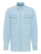 Style Clemens Dnm Shirt Tops Shirts Denim Shirts Blue MUSTANG