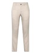 Slim-Fit 100% Linen Trousers Bottoms Trousers Linen Trousers Beige Man...