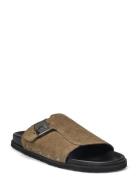 Sl Pescura Drop Suede Shoes Mules & Clogs Khaki Green Scholl