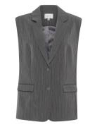 Joellegz Mel. Pinstripe Waistcoat Blazers Sleeveless Blazers Grey Gest...