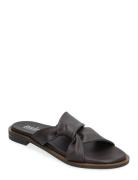 Asymetric Flat Designers Sandals Flat Brown Apair