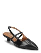 Aurelia Shoes Sling Backs Heeled Slingbacks Black Pavement