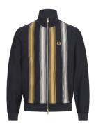 Ombre Stripe Track Jkt Tops Knitwear Cardigans Navy Fred Perry