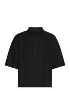 Stefano Top Tops Shirts Linen Shirts Black Stylein