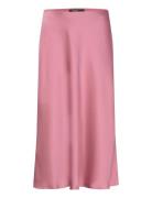 Satin Charmeuse Midi Skirt Skirts Knee-length & Midi Skirts Pink Laure...