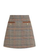 Tweed Wool Mix Check Mini Skirt Skirts Short Skirts Brown Tommy Hilfig...