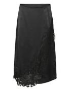 Vmmerle Lace Hw 7/8 Skirt Wvn Ga Skirts Knee-length & Midi Skirts Blac...