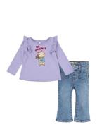 Levi's® Ruffle Tee And Flared Jeans Set Sets Sets With Long-sleeved T-...