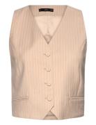 Striped Suit Waistcoat Blazers Sleeveless Blazers Cream Mango