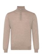 Marlon Half Zip Designers Knitwear Half Zip Jumpers Beige Oscar Jacobs...