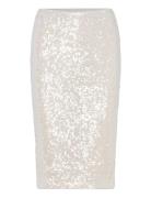 Midi Sequin Skirt Skirts Knee-length & Midi Skirts Beige Monki