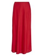 Viellette Hw Long Skirt - Noos Lang Nederdel Red Vila