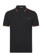 Twin Tipped Fp Shirt Tops Polos Short-sleeved Black Fred Perry