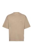 Wbbeam Washed Home Tee Tops T-Kortærmet Skjorte Beige Woodbird