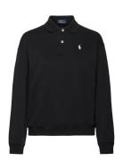 Polo-Collar Fleece Pullover Tops T-shirts & Tops Polos Black Polo Ralp...