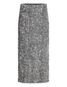 Objkinne Hw Long Skirt 136 Skirts Knee-length & Midi Skirts Silver Obj...