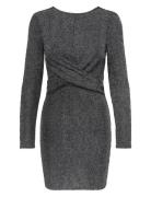 Onlqueen L/S Glitter Twist Dress Jrs Knælang Kjole Grey ONLY