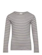 T-Shirt L/S Modal Thin Striped Tops T-shirts Long-sleeved T-Skjorte Gr...