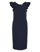 Viclara Flounce Sleeve Midi Dress/Dc Knælang Kjole Navy Vila