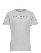 Essential Tee S/S Tops T-Kortærmet Skjorte Grey Tommy Hilfiger