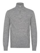 Slhrai Ls Knit Half Zip Tops Knitwear Half Zip Jumpers Grey Selected H...