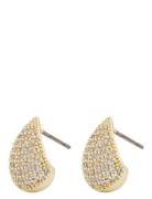 Naomi Drop Ear G/Black - Accessories Jewellery Earrings Studs Gold SNÖ...