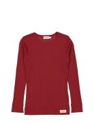 Plain Tee Ls Tops T-shirts Long-sleeved T-Skjorte Red MarMar Copenhage...