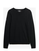 Merino Crew Jumper Tops T-Langærmet Skjorte Black Superdry