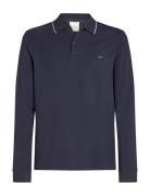 Stretch Pique Tipping Ls Polo Tops Polos Long-sleeved Navy Calvin Klei...