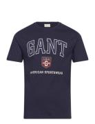 Graphic T-Shirt Tops T-Kortærmet Skjorte Navy GANT