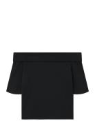 Nlfrova 2/4 Off Shoulder Short Top Tops T-Kortærmet Skjorte Black LMTD