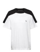 2-Pack Monogram Top Tops T-Kortærmet Skjorte White Calvin Klein