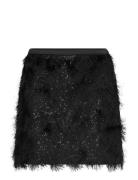 Ryanne Fringe Sequin Mini Skirt Skirts Short Skirts Black Bubbleroom