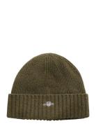 Unisex. Shield Wool Beanie Accessories Headwear Beanies Green GANT